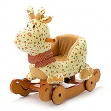 Labebe - Plüsch Schaukelpferd - Giraffe mit Räder - 1